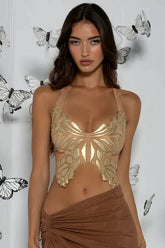 Cutout Cropped Halter Top