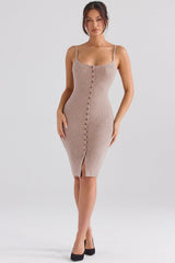 Teva Beige Cashmere Knit Midi Dress
