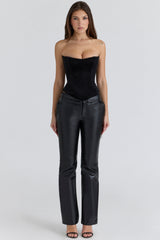 Omari Black Velvet Sculpting Strapless Corset Top