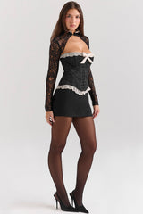 Perdita Black Metallic Jacquard Corset & Bolero