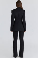 Luella Black Crepe Hourglass Blazer Jacket