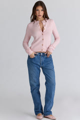 Emblem Pink Cashmere + Wool Cardigan