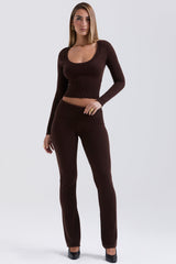 Ama Chocolate Cashmere Blend Trousers