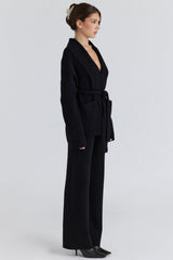 Chelsea Black Cashmere + Wool Trousers