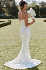 Camellia Ivory Strapless Satin Bridal Gown
