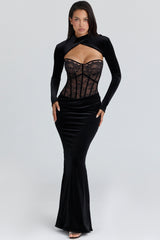 Ayana Black Lace Maxi Dress + Bolero