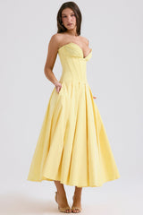 Lady Sunshine Strapless Tulle Midi Dress