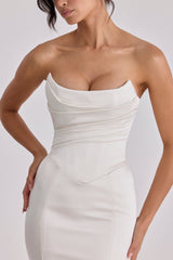 Veronique Ivory Satin Strapless Bridal Gown