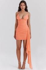 India Sorbet Gathered Mini Dress