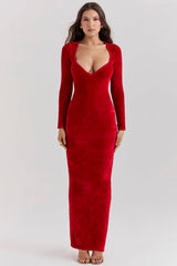 Aria Scarlet Chenille Sweetheart Dress