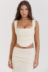 Una Vintage Cream Lace Corset