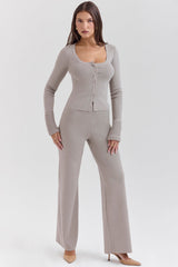Hunter Grey Cashmere Straight Leg Trousers