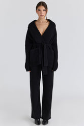 Chelsea Black Cashmere + Wool Trousers