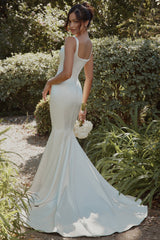 Leonie Ivory Satin Button Back Bridal Gown