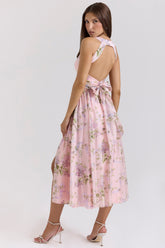 Minerva Pink Floaty Chiffon Midi Sundress