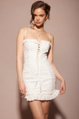 Marlene White Cotton Broderie Anglais Mini Dress