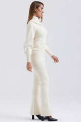 Nereida Cream Cashmere Blend Trousers