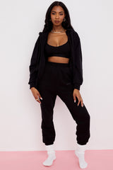 Storm Ink Cotton Fleece-Back Zip Through Hoodie