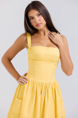 Vivien Apricot Cotton Midi Sundress
