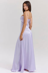 Anabella Orchid Lace Up Maxi Dress