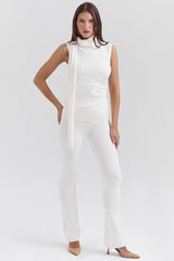 Clementine Ivory Cashmere Draped Tank and Scarf