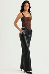 Omaira Black Vegan Leather Trousers