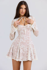Alice Vintage Cream Lace Mini Dress