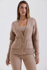 Alara Barley Chunky Natural Wool Cardigan