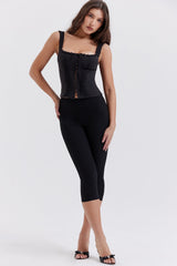 Halima Black Capri Trousers