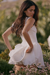Ophelia White Cotton Mini Dress With Bloomers