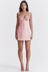 Adriana Rose Satin And Lace Mini Dress