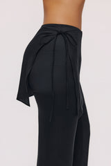 Leona Black Sateen Trousers with Over Skirt