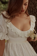Maisie White Broderie Anglaise Regency Babydoll Mini Dress