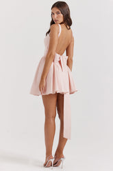 Florianne Soft Peach Bow Mini Dress