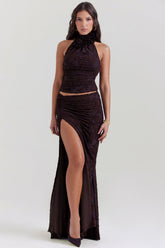 Adrielle Cocoa Midi Skirt
