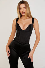 Liberty Black Satin Corset