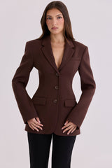 Luella Chocolate Crepe Hourglass Blazer Jacket