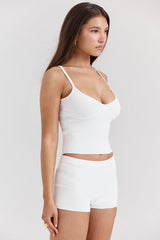 Kai White Summer Knit Hot Pants