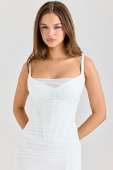 Lini White Mesh Maxi Dress