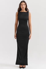 Filomena Black Maxi Dress