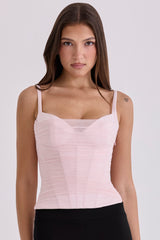 Lini Pink Mesh Corset Top
