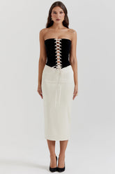 Jaina Black & Vintage Cream Strapless Corset Dress