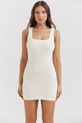 Zaira Cream Chenille Knit Mini Dress