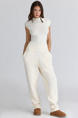 Geena Ivory Wool Boucle Knit Trousers