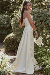 Sabrina Ivory Satin Strapless Bridal Gown