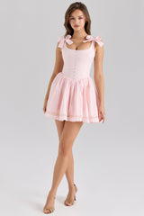 Lyla Pink Stretch Cotton Mini Dress