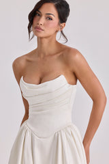 Jelena Ivory Satin Basque Waist Corset Bridal Gown