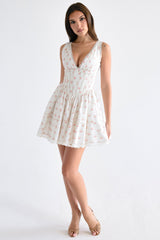 Salma Rose Print Mini Dress