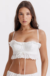 Federica White Broderie Anglais Bralette Top