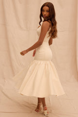Amore Vintage Cream Dropped Waist Midi Dress